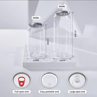 Boîtes en plastique PET transparentes de 250/330 ml pour café, soda, boissons énergisantes, fermeture à anneau, emballage à emporter pour thé à bulles, gâteau