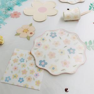 ชุดอุปกรณ์จัดงานเลี้ยงน้ำชาฤดูใบไม้ผลิและฤดูร้อน DAMAI รูปทรงดอกไม้ พรีเมียม แบบใช้แล้วทิ้ง  ประกอบด้วย ถ้วยกระดาษ ผ้าเช็ดปาก จาน - Product Image 4