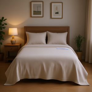 Coperta da letto rettangolare in tessuto solido, minimalista, per tutte le stagioni - Product Image 2