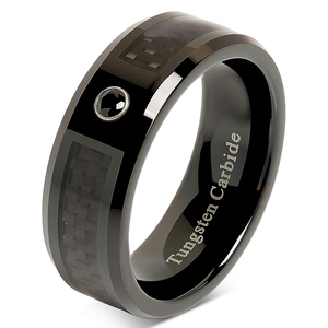8Mm Người Đàn Ông <span class=keywords><strong>Tungsten</strong></span> Carbide Wedding Ban Nhạc Nhẫn Đen Carbon Sợi <span class=keywords><strong>CZ</strong></span> Inlay Đồ Trang Sức Thời Trang Nhẫn Món Quà Kỷ Niệm - Product Image 3