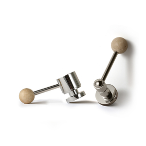 Serrure de porte intérieure moderne vintage BAGB en argent avec bouton en pierre de travertin, poignée de chambre à coucher silencieuse à aimant - Product Image 5