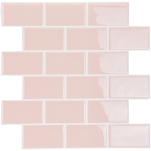 Calcomanías de pared con efecto de azulejo <span class=keywords><strong>rosa</strong></span>, <span class=keywords><strong>palo</strong></span> autoadhesivo impermeable para cocina, <span class=keywords><strong>baño</strong></span>, salpicaduras, decoración moderna fácil de limpiar - Product Image 1