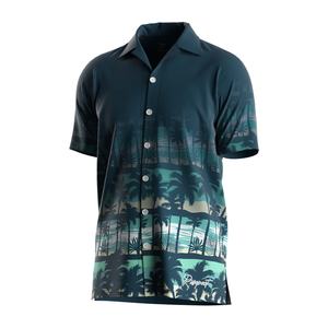 Chemise pour homme à manches courtes, style hawaïen, en tissu floral sublimé, pour la plage et l'été, Odm Sublimation Button Floral Seaside Wear - Product Image 1
