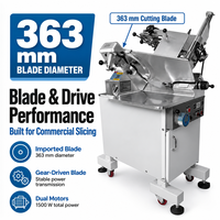 Machine automatique à trancher le bœuf et le mouton, corps en alliage d'aluminium et de magnésium, transmission par courroie stable pour la transformation alimentaire au sol