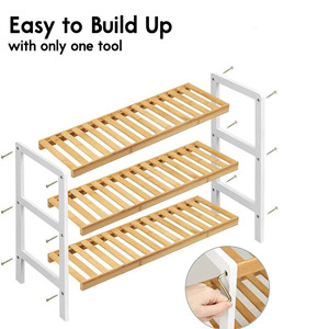 Bamboo <b>Shoe</b> <b>Rack</b> 2 Tier Freestanding <b>Storage</b> For Entryway And Bedroom - Product Image 4