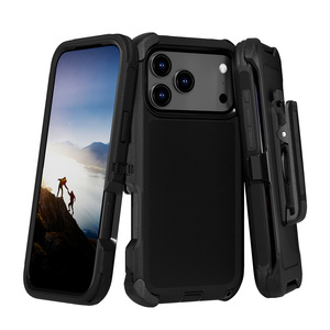 Coque de Téléphone Defender Antichoc à 3 Couches, Style Américain, avec Clip <span class=keywords><strong>Ceinture</strong></span> et Béquille Rotative à 360° <span class=keywords><strong>pour</strong></span> iPhone 17 Air Pro Max 16 15 14 - Product Image 2