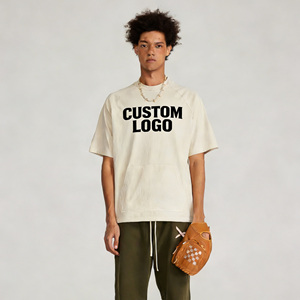T-shirts pour hommes en coton 100% à manches courtes, coupe ample, design tendance personnalisé, haute qualité, blanc, été, avec logo - Product Image 2