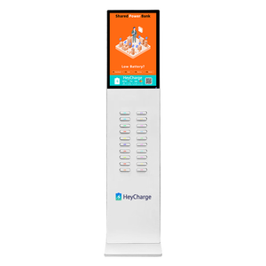 <span class=keywords><strong>HeyCharge</strong></span> CYD-008 Weiß 32/43 Zoll Digital Signage Display Verleihstation Powerbank mit hoher Kapazität 4G/3G/2G Netzwerkanschluss Tragbar - Product Image 2