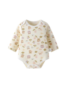 Combinaison pour bébé Printemps Été Automne Dessin animé Triangle Rampant Manches longues Unisexe Combinaison Grenouillère Coton 0-1 an - Product Image 2