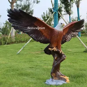 정원 공원 훈장을 위한 동물성 조각품 실물 크기 섬유유리 독수리 동상