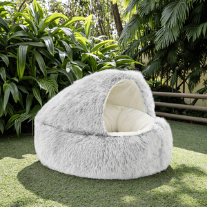 Водонепроницаемая уличная кровать для собак-Мягкий моющийся однотонный плюшевый коврик для маленьких/средних/больших собак и кошек-нескользящий уютный ящик для питомника - Product Image 1