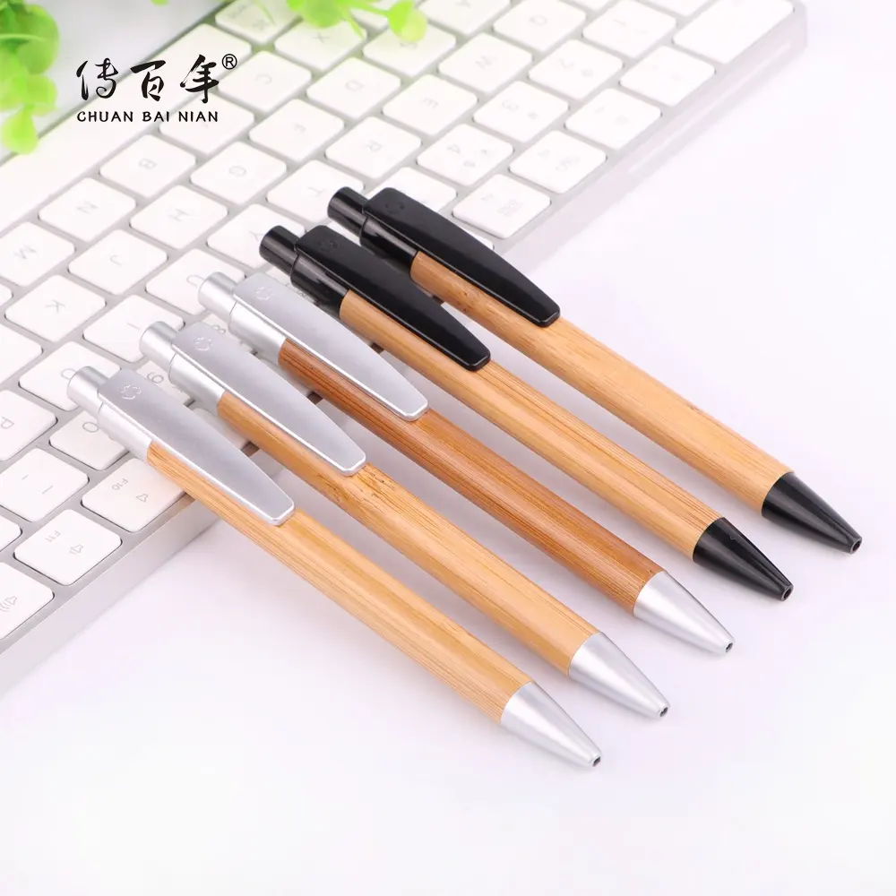 Hot Selling Cheap Promotional Recycled Bamboo Ball Pen with Engraved Logo