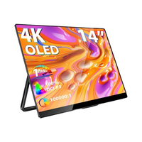 Moniteur OLED Portable 4K 14 pouces haut de gamme 100% 1MS écran UHD pour ordinateur portable PC MAC téléphone commutateur USB-C pour HDMIinterface