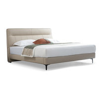 Lit Modulaire Confortable en Cuir Luxe Moderne Taille King/Queen avec Revêtement Doux et Garantie de 3 Ans pour Appartement et Chambre à Coucher