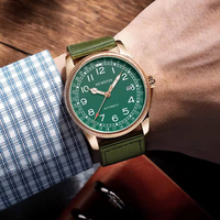 Montre automatique pour homme OCHSTIN 7006, bracelet en cuir et nylon, affichage de la date, montre mécanique de pilote, étanche, montre de sport pour affaires