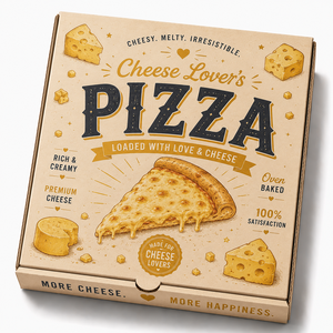Caja <span class=keywords><strong>de</strong></span> Pizza Corrugada Personalizada con Materiales Reciclados, Diseño Duradero <span class=keywords><strong>de</strong></span> <span class=keywords><strong>Flauta</strong></span> E/B para Aperitivos y Empaque <span class=keywords><strong>de</strong></span> Alimentos - Product Image 1