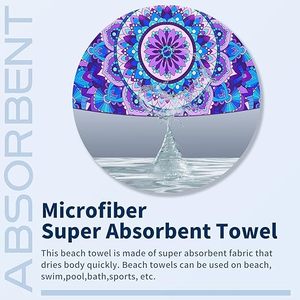 Serviette de plage en microfibre <span class=keywords><strong>à</strong></span> imprimé <span class=keywords><strong>Mandala</strong></span> et palmier, 12 options de design, séchage rapide, sans sable, pour voyage, piscine, camping, vente en gros - Product Image 6