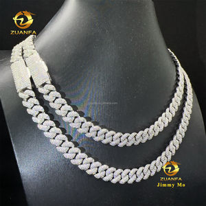 Nuovi arrivi gioielli in stile Hip Hop alla moda da 10mm ghiacciati <span class=keywords><strong>925</strong></span> <span class=keywords><strong>argento</strong></span> massiccio VVS1 Moissanite diamante Miami <span class=keywords><strong>catena</strong></span> a maglie cubana da <span class=keywords><strong>uomo</strong></span> - Product Image 1