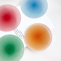 Tapis rond de décoration de jus de café à la mode 4 pièces sous-verre de couleur épaissir tasse à thé sous-verres sous-verres en acrylique pour boissons
