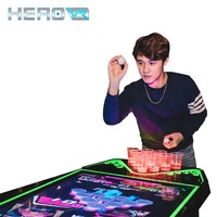 HEROVR Équipement de fête intelligent en acier inoxydable avec LED 16 couleurs, conception modulaire, jeu de Beer Pong multijoueur