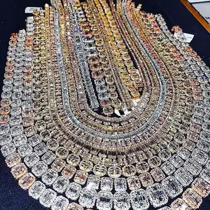 Luxo jóias 20mm bling diamante Zirconia gelado miami cubano cadeia colar para homens