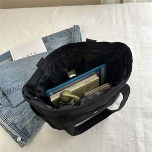 Sacs fourre-tout naturels grande capacité pour étudiants avec poche, sacs à dos en toile blanche pour femmes, sacs de travail et de cours - Product Image 6