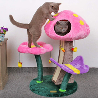 Fabricant Personnalisé Luxe Arbre à Chat Tour Haute Qualité Maison de Chat Géant Grand Champignon Fleur Conception Bois Sisal Matériel Mignon