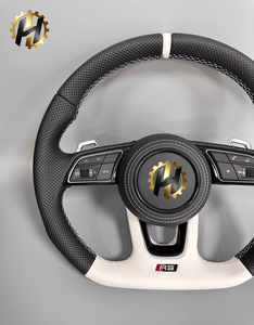 Volante Deportivo de Cuero Blanco Completo y Fibra de Carbono para <span class=keywords><strong>Audi</strong></span> S3 <span class=keywords><strong>RS3</strong></span> A3 A4 B8/B9 <span class=keywords><strong>A5</strong></span> A6 A7 C7 Q3 Q5 Q7 S6 S8 R8 RS6 - Product Image 4