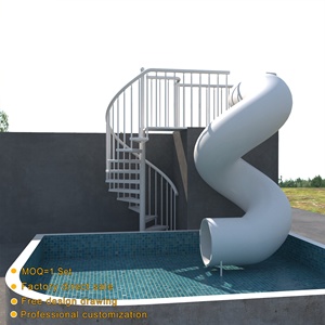 Gebruikte Metalen Trap Wenteltrap Witte Ronde Trap Ontwerpen Zwembad Trap Rvs Trappen Ijzeren Trapglijbaan - Product Image 1