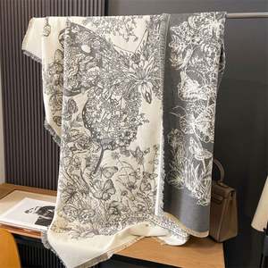 Nouvelle conception 2024, écharpe carrée d'hiver grande taille, double face, chaude, pour femmes, écharpes et châles pour les voyages YHK0030 - Product Image 4