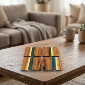 Juego de Manteles Individuales de Madera y Resina Epoxi para Decoración de Mesa, de Nogal, Haya y Bambú, al Mejor Precio - Product Image 1