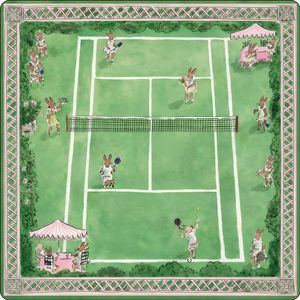 Ute Bunny Rabbit American Modern Luxury Mahjong Mat 31.5x31.5 Dapat Dilipat Portabel Unik Pink Hijau Preppy Anti-Selip Tahan Air - Product Image 1