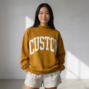 เสื้อสเวตเชิ้ตคอเต่าทรงหลวมสำหรับผู้หญิงผิวสี ผลิตจากผ้าฝ้ายผสม พิมพ์ลายเสือดาวแบบหนาด้านหน้า สำหรับฤดูใบไม้ร่วง - Product Image 1
