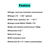 Capteur numérique d'inclinaison MEMS pour le positionnement/nivellement/contrôle d'angle de l'antenne Satellite, linéarité correcte deux fois RS232/RS485/RS422/TTL