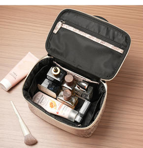 Grande capacité, sac de lavage pour femme, alligator, design tendance personnalisé, trousse de toilette, sac à main en PU pour femme, sac à maquillage - Product Image 5