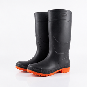 Bottes de sécurité en PVC, bottes de travail montantes pour hommes, noires et orange, semelle antidérapante, imperméables, bottes industrielles et agricoles - Product Image 6