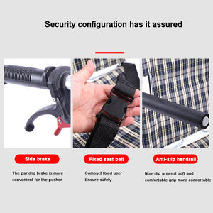 Kursi roda Manual ringan portabel, untuk lansia, aluminium lipat murah dengan bahan baja untuk terapi fisik - Product Image 2