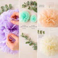 Pompons en papier arc-en-ciel, décorations de fête colorées, fleurs en papier, fleurs macaron de Pâques, décorations murales pour la salle de classe des enfants
