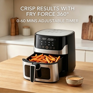 Freidora de Aire Doméstica de Acero Inoxidable de 6.5L, Gran Capacidad, Multifunción, Antiadherente, Apta para Lavavajillas, con Ventana de Visualización - Product Image 5