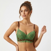 Lingerie ODM sexy en dentelle sans couture respirante avec armatures ultra-fines, coupe une pièce, bonnets oreilles de lapin, décolleté plongeant en V pour femme, tricotée pour l'été