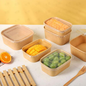 Tazón Rectangular Desechable de Papel Kraft Marrón de Grado Alimenticio de 500 ml, 650 ml, 750 ml, 1000 ml con Tapa de PP para Sushi y Sándwiches - Product Image 5