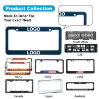 Cadre de plaque d'immatriculation de voiture en aluminium personnalisé avec logo en plastique et métal, impression résistante aux intempéries, durable, pour les États-Unis