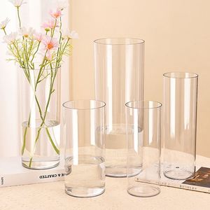 Vase en verre créatif nordique, cylindre décoratif, centre de table, petit vase miniature de luxe en verre blanc pour plantes d'intérieur et d'extérieur - Product Image 1