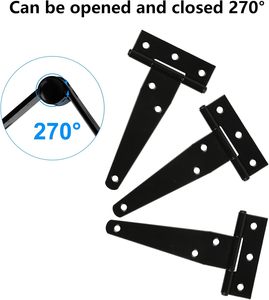 <b>Hardware</b> Rust-proof T-band <b>Barn</b> <b>Door</b> Hinges Shed <b>Door</b> Heavy Duty Hinges <b>Door</b> with Hinges Wrought Iron Carton Steel Modern Black - Product Image 2