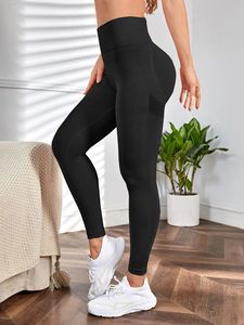 Pantaloni Yoga Senza Cuciture a Vita Alta in Spandex e Nylon con Design a Blocchi di Colore e Motivo <span class=keywords><strong>Sorriso</strong></span> Grande - Product Image 2