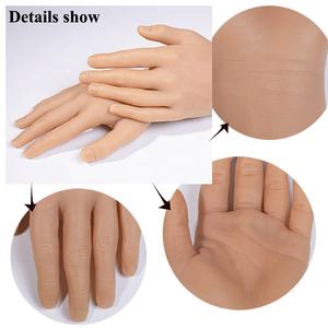 반지 주얼리 시계 디스플레이 연습용, 뼈대가 있는 유연한 컬러의 실감 나는 남성 실리콘 마네킹 손 한 쌍 - Product Image 6
