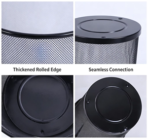 Stainless Steel Waste Basket Uncovered Trash Can Portable Eco-Friendly <b>Large</b> Capacity Thickened Rustproof Wire Mesh Paper <b>Bin</b> - Product Image 5
