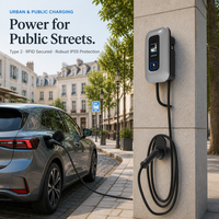 Station de recharge murale pour véhicules électriques, borne de recharge Type 2, 22 kW, triphasée, 16 A, 32 A, OCPP 1.6, IP55, CE, câble de 5 m