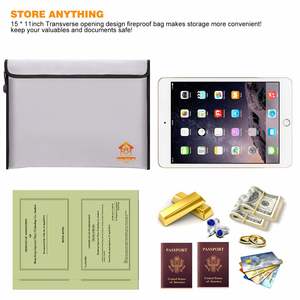 CUSTOM Premium Leather Storage <b>Bag</b> for <b>Documents</b> Money Non-Itchy Fireproof Secure Zipper Durable Fiberglass Coating Filing - Product Image 4