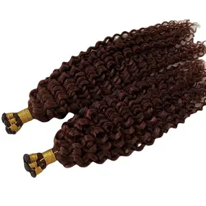 New Arrive Flat Weft Thick End Wholesale Grade 12a Russian Hair Curly Texture Genius Weft Hair Extensions